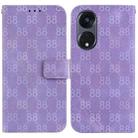 For OPPO A57 5G/A57 4G/A77 5G/K10 5G Double 8-shaped Embossed Leather Phone Case(Purple) - 1