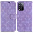 For OPPO A57 5G/A57 4G/A77 5G/K10 5G Double 8-shaped Embossed Leather Phone Case(Purple) - 1