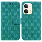 For OPPO Reno9 Pro Double 8-shaped Embossed Leather Phone Case(Green) - 1