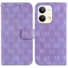 For OPPO Reno9 Pro Double 8-shaped Embossed Leather Phone Case(Purple) - 1