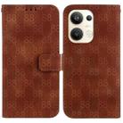 For OPPO Reno9 Pro+ Double 8-shaped Embossed Leather Phone Case(Brown) - 1