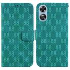 For OPPO A17 / A17k Double 8-shaped Embossed Leather Phone Case(Green) - 1