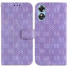 For OPPO A17 / A17k Double 8-shaped Embossed Leather Phone Case(Purple) - 1