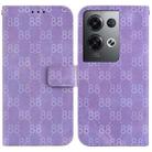 For OPPO Reno8 Pro 5G Double 8-shaped Embossed Leather Phone Case(Purple) - 1