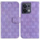 For OPPO Reno8 5G Double 8-shaped Embossed Leather Phone Case(Purple) - 1