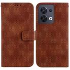 For OPPO Reno8 5G Double 8-shaped Embossed Leather Phone Case(Brown) - 1