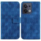 For OPPO Reno8 5G Double 8-shaped Embossed Leather Phone Case(Blue) - 1