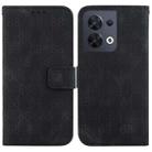 For OPPO Reno8 5G Double 8-shaped Embossed Leather Phone Case(Black) - 1