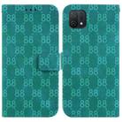 For OPPO A16K Double 8-shaped Embossed Leather Phone Case(Green) - 1