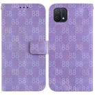 For OPPO A16K Double 8-shaped Embossed Leather Phone Case(Purple) - 1