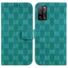 For OPPO A55 5G/A53s 5G/A54 4G/A16 Double 8-shaped Embossed Leather Phone Case(Green) - 1