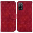 For OPPO A55 5G/A53s 5G/A54 4G/A16 Double 8-shaped Embossed Leather Phone Case(Red) - 1