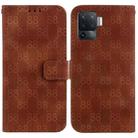 For OPPO A94 4G / F19 Pro / Reno5 F Double 8-shaped Embossed Leather Phone Case(Brown) - 1