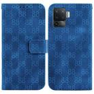 For OPPO A94 4G / F19 Pro / Reno5 F Double 8-shaped Embossed Leather Phone Case(Blue) - 1