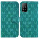 For OPPO A94 5G / F19 Pro+ 5G / Reno5 Z Double 8-shaped Embossed Leather Phone Case(Green) - 1