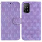 For OPPO A94 5G / F19 Pro+ 5G / Reno5 Z Double 8-shaped Embossed Leather Phone Case(Purple) - 1