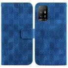 For OPPO A94 5G / F19 Pro+ 5G / Reno5 Z Double 8-shaped Embossed Leather Phone Case(Blue) - 1