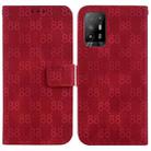 For OPPO A94 5G / F19 Pro+ 5G / Reno5 Z Double 8-shaped Embossed Leather Phone Case(Red) - 1