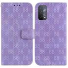 For OPPO A74 5G / A93 5G / A54 5G Double 8-shaped Embossed Leather Phone Case(Purple) - 1