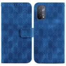 For OPPO A74 5G / A93 5G / A54 5G Double 8-shaped Embossed Leather Phone Case(Blue) - 1