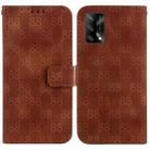 For OPPO A74 4G / F19 4G Double 8-shaped Embossed Leather Phone Case(Brown) - 1