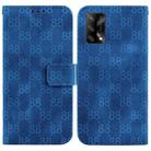 For OPPO A74 4G / F19 4G Double 8-shaped Embossed Leather Phone Case(Blue) - 1