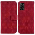 For OPPO A74 4G / F19 4G Double 8-shaped Embossed Leather Phone Case(Red) - 1