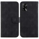 For OPPO A74 4G / F19 4G Double 8-shaped Embossed Leather Phone Case(Black) - 1