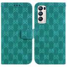 For OPPO Find X3 Neo / Reno5 Pro+ 5G Double 8-shaped Embossed Leather Phone Case(Green) - 1