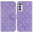 For OPPO Find X3 Neo / Reno5 Pro+ 5G Double 8-shaped Embossed Leather Phone Case(Purple) - 1