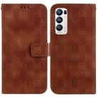 For OPPO Find X3 Neo / Reno5 Pro+ 5G Double 8-shaped Embossed Leather Phone Case(Brown) - 1