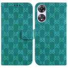 For OPPO A58 4G Double 8-shaped Embossed Leather Phone Case(Green) - 1