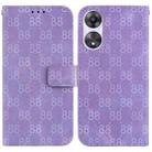 For OPPO A58 4G Double 8-shaped Embossed Leather Phone Case(Purple) - 1