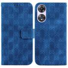 For OPPO A58 4G Double 8-shaped Embossed Leather Phone Case(Blue) - 1