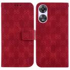 For OPPO A58 4G Double 8-shaped Embossed Leather Phone Case(Red) - 1