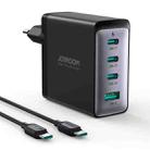 JOYROOM JR-TCG04 100W USB+3 x Type-C GaN Multi-port Charger Set, Specification:EU Plug(Black) - 1