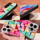 For iPhone 11 Pro Max Colorful Toy Bricks Pattern Shockproof Glass Phone Case(Silver) - 4
