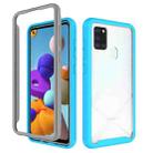 For Samsung Galaxy A21s Starry Sky Solid Color Series Shockproof PC + TPU Protective Case (Baby Blue) - 1