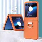 For Motorola Razr 40 Ultra Skin Feel Silicone Foldable Phone Case with Ring(Orange) - 1