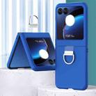 For Motorola Razr 40 Ultra Skin Feel Silicone Foldable Phone Case with Ring(Dark Blue) - 1