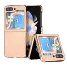 For Samsung Galaxy Z Flip5 Nano Plating Litchi Texture Phone Case(Pink Gold) - 1