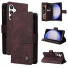 For Samsung Galaxy S23 FE 5G Skin Feel Multi-Card Wallet Zipper Leather Phone Case(Brown) - 1