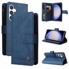 For Samsung Galaxy S23 FE 5G Skin Feel Multi-Card Wallet Zipper Leather Phone Case(Blue) - 1