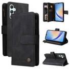 For Samsung Galaxy A34 5G Skin Feel Multi-Card Wallet Zipper Leather Phone Case(Black) - 1