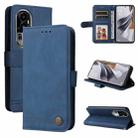 For OPPO Reno10 5G / Reno10 Pro 5G Global Skin Feel Life Tree Metal Button Leather Phone Case(Blue) - 1