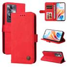 For OPPO A79 5G Skin Feel Life Tree Metal Button Leather Phone Case(Red) - 1