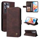 For OPPO A79 5G Skin Feel Life Tree Metal Button Leather Phone Case(Brown) - 1