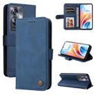 For OPPO A79 5G Skin Feel Life Tree Metal Button Leather Phone Case(Blue) - 1