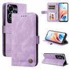 For OPPO A59 5G / A2m Skin Feel Life Tree Metal Button Leather Phone Case(Purple) - 1