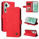 For  OPPO Reno11 5G Global Skin Feel Life Tree Metal Button Leather Phone Case(Red) - 1